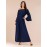 Women's Aline Dress Pleated Flare Sleeve Slash Neck Arabian Dress