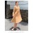 Women's A-line Dress Solid Color Long Sleeve Drawstring Waist Graceful Midi Dress