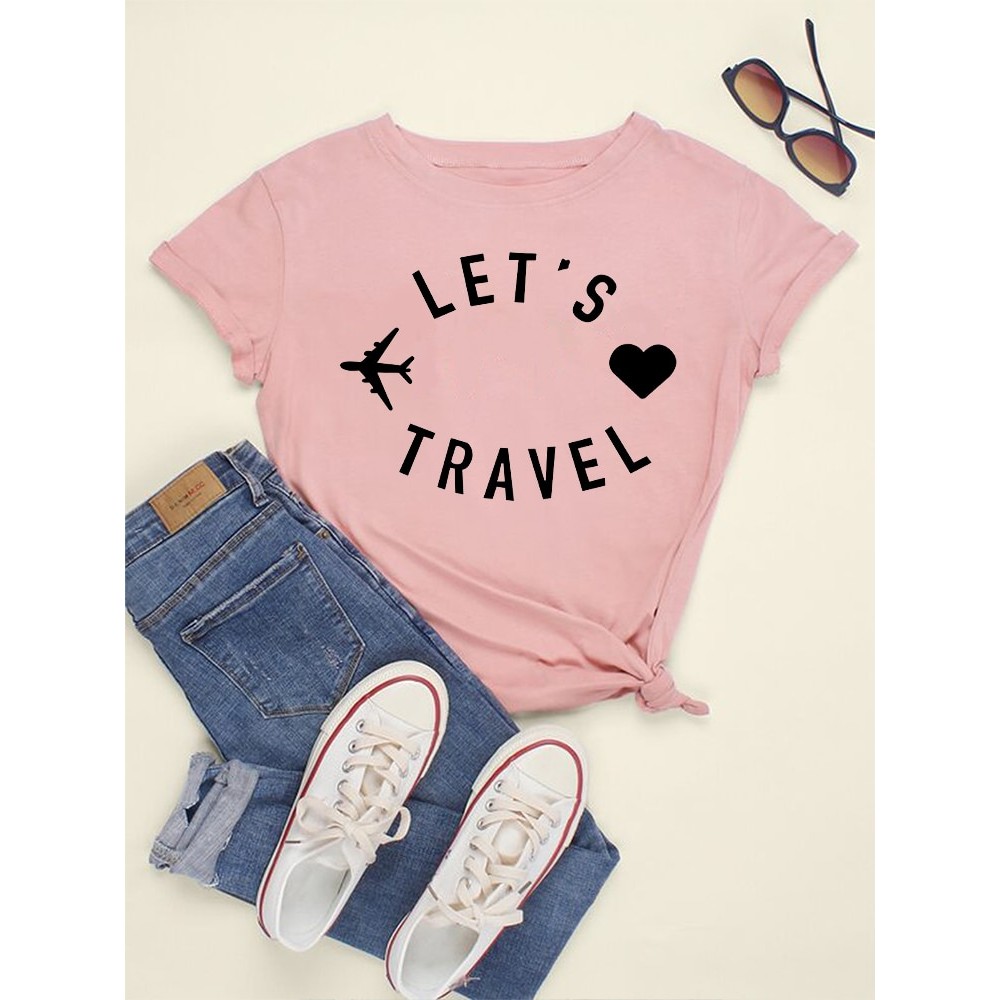Women's Tee O Neck Short Sleeve Letter Print Leisure Top