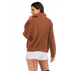 Women's Sweater Solid Color Long Sleeve Loose Knitwear