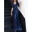 Women's Evening Dress Sequins V Neck Short Sleeve Solid Color Elegant Party Dress