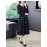 Women's A Line Dress Long Sleeve O Neck Floral Print Midi Dress