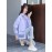 Women's Coat Loose Hooded Long Sleeve Patchwork Preppy Coat