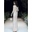 Wimen's Full Dress O Neck Solid Color Sequins Slim Fit Elegant Maxi Long Dress