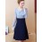 Women's A-Line Dress Lace Patchwork Flare Sleeve Bow Midi Dress