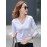 Women's Tee V Neck Long Sleeve Solid Color Slim Fit Basic Top