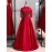 Women's Evening Dress Solid Color Half Sleeve Stand Collar Aline Dress