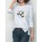 Women's Tee Butterfly Pattern Simple Round Neck Long Sleeve Top