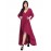 Women's Aline Dress V Neck Long Sleeve Solid Color Ruffles Dress