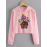 Women's Hoodie Animal Print Letter Pattern Casual Cropped Hoodie