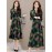 Women's A line Dress Long Sleeve V Neck Floral Print Midi Dress