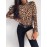 Women's Tee Long Sleeve Leopard Pattern Slim Fit Glamorous Top