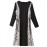 Women's A-Line Dress Long Sleeve Patchwork Lacing Midi Dress