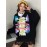 Women's Sweatshirt Letters Pattern Lace Hem Fashion Loose Sweatshirt