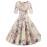 Women's A Line Dress V Neck Floral Print Half Sleeve Slim Fit Midi Dress