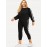Women's 2 Pieces Pants Set Loose Side Striped Long Sleeve Sweatshirt Pants Set