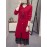 Women's Sweater Dress Lace Patchwork V Neck Drawstring Waist Knitwear