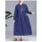 Women's A-line Dress Long Sleeve Causal Loose Midi Dress