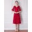 Women's Evening Dress Lace V Neck Flare Sleeve Bride Banquet Dress