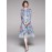 Women's Aline Dress Long Sleeve Floral Print Tie Neck Graceful Dress