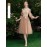 Women's Evening Dress Embroidery Applique V Neck Solid Color Bridesmaid Dress