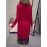 Women's Sweater Dress Lace Patchwork V Neck Drawstring Waist Knitwear