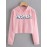 Women's Hoodie Letter Print Long Sleeve Casual Cropped Hoodie