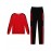 Women's 2 Pieces Active Set Long Sleeve Patchwork Top Elastic Waist Pants Set