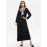 Women's Kaftan Dress Long Sleeve Loose Striped Dress