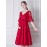 Women's Evening Dress Lace V Neck Flare Sleeve Bride Banquet Dress
