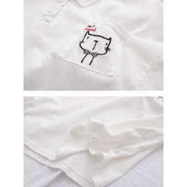 Women's Polo Shirt Loose Casual Fashion Turn Down Collar Top