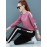 Women's 2 Pieces Active Set Long Sleeve Patchwork Top Elastic Waist Pants Set