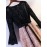 Women's Evening Dress Lace Patchwork Flare Sleeve Bow Graceful Long A-Line Dress