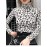 Women's T-shirt Slim Fit Long Sleeve Turtle Neck Leopard Modest Top