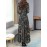 Women's Aline Dress High Waist Floral Print Long Sleeve Dress