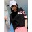 Women's 2 Pieces Letter Pattern Round Collar T Shirt Casual Pants