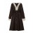 Women's Aline Dress Long Sleeve Lace Patchwork Sweet Midi Dress
