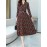 Women's A-Line Dress Long Sleeve V Neck Colorful Midi Dress