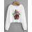 Women's Hoodie Animal Print Letter Pattern Casual Cropped Hoodie
