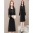 Women's A Line Dress Long Sleeve Lace Patchwork Embroidery Zipper Midi Dress