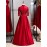 Women's Evening Dress Solid Color Half Sleeve Stand Collar Aline Dress