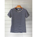 Women's T Shirt Fashion Striped Short Sleeve Casual Top