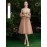 Women's Evening Dress Embroidery Applique V Neck Solid Color Bridesmaid Dress