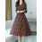 Women's A-Line Dress Long Sleeve V Neck Colorful Midi Dress