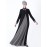 Women's Kaftan Dress Long Sleeve Zipper Turn Down Collar Muslim Arabian Clothing