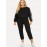 Women's 2 Pieces Pants Set Loose Side Striped Long Sleeve Sweatshirt Pants Set