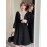 Women's Aline Dress Long Sleeve Lace Patchwork Sweet Midi Dress