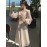 Women's A Line Dress Floral Print Bandage Lantern Sleeve Dress