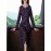 Women's A Line Dress Long Sleeve O Neck Floral Print Midi Dress