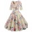 Women's A Line Dress V Neck Floral Print Half Sleeve Slim Fit Midi Dress